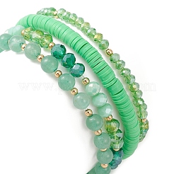 4 Stück 4-teilige Stretch-Armbänder aus Glas- und Polymertonperlen&nbsp;BJEW-TA00305