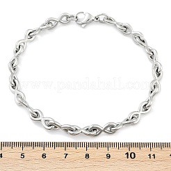 Pulseras de cadena de eslabones infinitos de acero inoxidable 304 para mujeres y hombres.&nbsp;BJEW-F488-53A-P