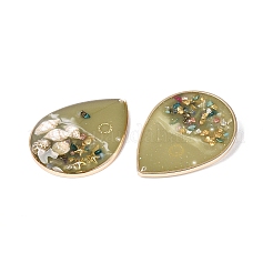 Pendentifs en laiton et résine époxy&nbsp;KK-Q082-03KCG-03