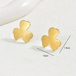 Boucles d'oreilles à tige en acier inoxydable 201 à la mode avec trèfle irrégulier&nbsp;BM5388