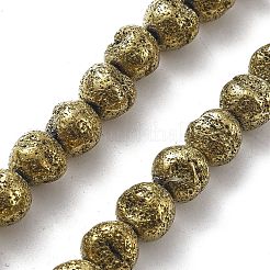 Galvanisierte natürliche Lavasteinperlenstränge&nbsp;G-A251-D01-01D