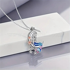 Colliers en alliage avec pendentif lune et sirène&nbsp;PW-WG30894-01