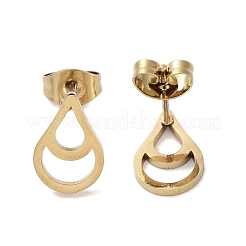 Orecchini a bottone in acciaio inossidabile 304 con placcatura sotto vuoto in PVD per donna&nbsp;EJEW-A048-36G