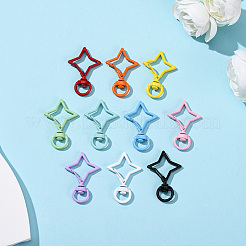 20 Stück 10 Farben Stern Backfarbe Legierung Drehverschlüsse&nbsp;FIND-SC0017-46