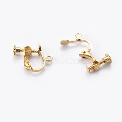 Clip-On-Ohrring-Zubehör aus plattiertem Messing&nbsp;KK-P169-01G