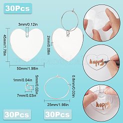 Kit fai da te per realizzare ciondoli a forma di cuore per calici da vino&nbsp;DIY-SC0021-51