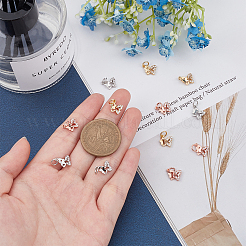 12 pz 3 colori in ottone micro pavé di ciondoli con zirconi cubici&nbsp;ZIRC-CA0001-05