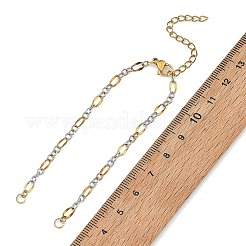 2 pezzo di catena a maglie ovali in acciaio inossidabile 304 bicolore per la realizzazione di braccialetti&nbsp;AJEW-JB01665