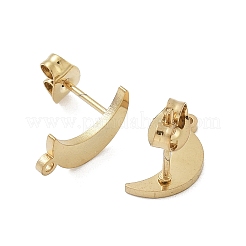 Orecchini a bottone in acciaio inossidabile 304 con placcatura ionica lunare (ip)&nbsp;STAS-I206-116G