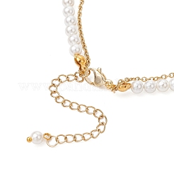 Bracelets multi-rangs en perles rondes de coquillage pour femmes&nbsp;BJEW-JB12035-03