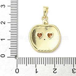 Pendentifs en laiton à micro pavé de zircones cubiques et émail sur le thème d'Halloween&nbsp;KK-L248-04G-01