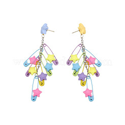 Boucles d'oreilles pendantes en forme d'étoile en alliage de résine avec trombone&nbsp;FS-WG8698E-01