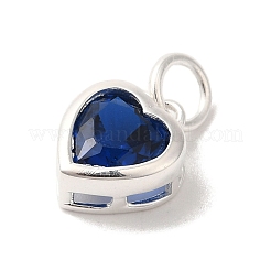 925 ciondolo a forma di cuore in argento sterling con zirconi cubici e anelli di congiunzione&nbsp;FIND-U013-10S-07