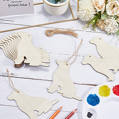 Kit de grands pendentifs en bois vierges non finis&nbsp;WOOD-WH20014-003D