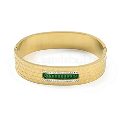 304 Edelstahl Pavé-Armreifen mit Zirkonia-Klappverschluss für Damen&nbsp;BJEW-D044-04G-01