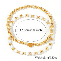 2 elegantes Armbandset aus Messing und Edelsteinen&nbsp;GH1695