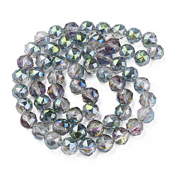 Chapelets de perles en verre transparent électrolytique&nbsp;EGLA-N002-34B-C10