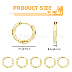 20 pieza de pendientes de aro huggie de acero inoxidable&nbsp;EJEW-DC0001-31