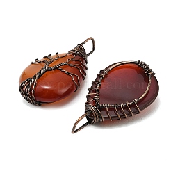 Pendenti avvolti in filo di rame naturale (tinto e riscaldato) con corniola&nbsp;G-D102-06R