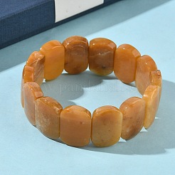 Bracelets extensibles en perles de jade topaze naturelle pour femmes et hommes&nbsp;BJEW-I323-02B