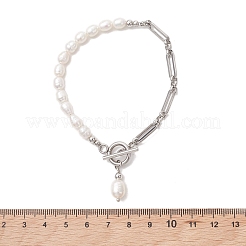 Gliederarmbänder aus natürlichen Süßwasser-Zuchtperlen&nbsp;BJEW-JB13511-02