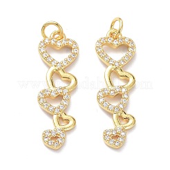 Pendenti in zirconi cubici trasparenti in micro pavè di ottone&nbsp;ZIRC-L100-127G