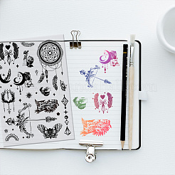 Transparente Stempel aus Kunststoff im Boho-Stil mit Federn&nbsp;DIY-WH0584-0002