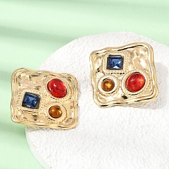 Orecchini a bottone con strass in acciaio inossidabile 304&nbsp;SA-CBAF6AD-26G-A