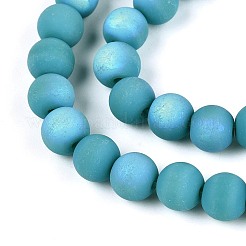 Fili di perline di vetro opaco satinato&nbsp;GLAA-T032-P6mm-MBB13A