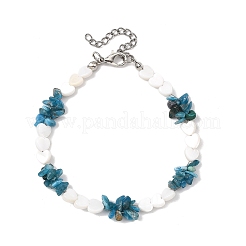 Bracelets en perles d'apatite naturelle et de coquillages d'eau douce pour femmes&nbsp;BJEW-JB13953