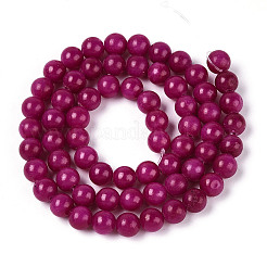 Gefärbte natürliche Mashan-Jade-Rundperlenstränge&nbsp;G-T139-6mm-67D