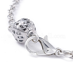 Hohles rundes Gliederarmband aus Eisen mit Messingkabelkette für Männer und Frauen&nbsp;KK-P082-02P-A
