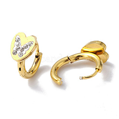Kristall-Strass-Herz mit Schmetterlings-Creolen&nbsp;EJEW-A094-08G