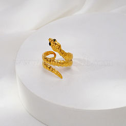 Manchette ouverte ajustable en acier inoxydable 304 en forme de serpent pour femmes&nbsp;QO4432-1