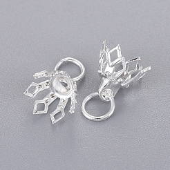 Support de fleur placage en laiton filigrane perle cap bails&nbsp;LS-KK-L102-27S