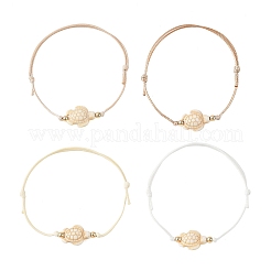 4 braccialetto da donna regolabile con perline di tartaruga marina sintetica turchese tinta oceano&nbsp;BJEW-JB14243-02