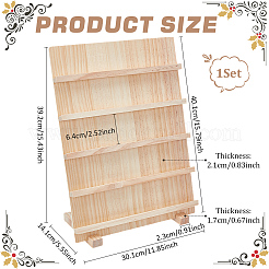 5-stöckige rechteckige Holz-Ohrring-Display-Kartenständer&nbsp;EDIS-WH0032-19