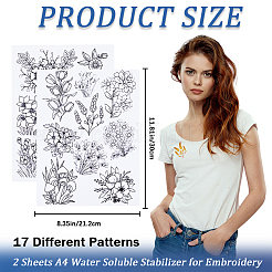 Zeichnungsskizze für wasserlösliche PVA-Stickhilfe&nbsp;DIY-WH0514-020
