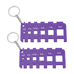 2 Acryl-Lineal und 2 geteilte Schlüsselringe aus Eisen.&nbsp;AJEW-PH0007-94B