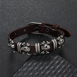 Armband mit Totenkopfnieten aus Legierung&nbsp;LS-BJEW-C037-04B