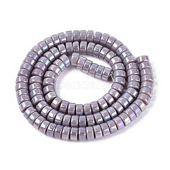 Brins de perles en verre opaque plaquées de couleur AB&nbsp;LS-GLAA-T026-3x6mm-P15