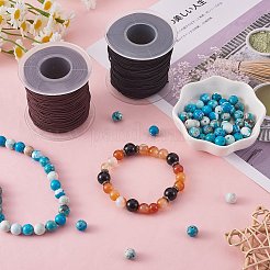 2Rollen 2 Farben rundes Gummiband mit Nylonfaden umwickelt&nbsp;EC-SZ0001-06