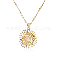 Collane con ciondolo a forma di sole in ottone con volto&nbsp;WGCA63F-01