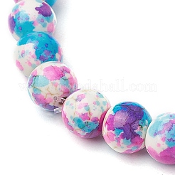 Braccialetti elastici con perline turchesi sintetiche tinte per donna e uomo&nbsp;BJEW-JB11549-02