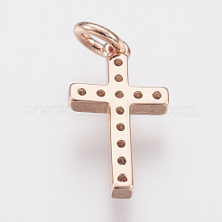 Colgante micropavé cubic zirconia de latón&nbsp;ZIRC-F083-008RG-RS