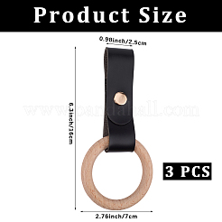 3 x Handtuchhalter aus PU-Leder&nbsp;HJEW-CN0001-37
