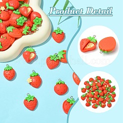 60pcs 10 styles de pendentifs en résine opaque&nbsp;RESI-CJ0004-41