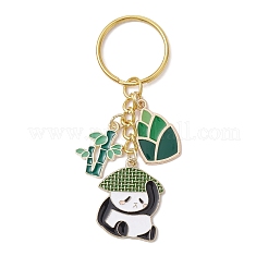 Schlüsselanhänger mit Emaille-Anhängern aus Panda-Legierung&nbsp;KEYC-JKC00576