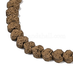 Brins de perles de pierre de lave naturelle galvanisées&nbsp;G-Q1009-G01-02H