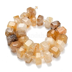 Brins de perles de quartz hématoïde jaune naturel&nbsp;G-L642-H13-7x14mm